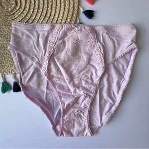 Victoria's Secret Stretch Cotton Eyelet High-Leg Brief Panty Violet S NEW